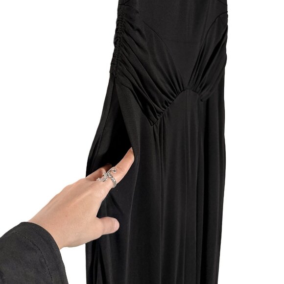 Louis Vuitton Black Ruched Jersey Wide Leg Sleeveless Jumpsuit - Picture 5 of 11